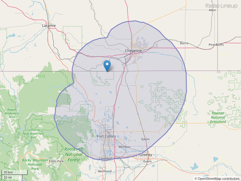 KKPL-FM Coverage Map