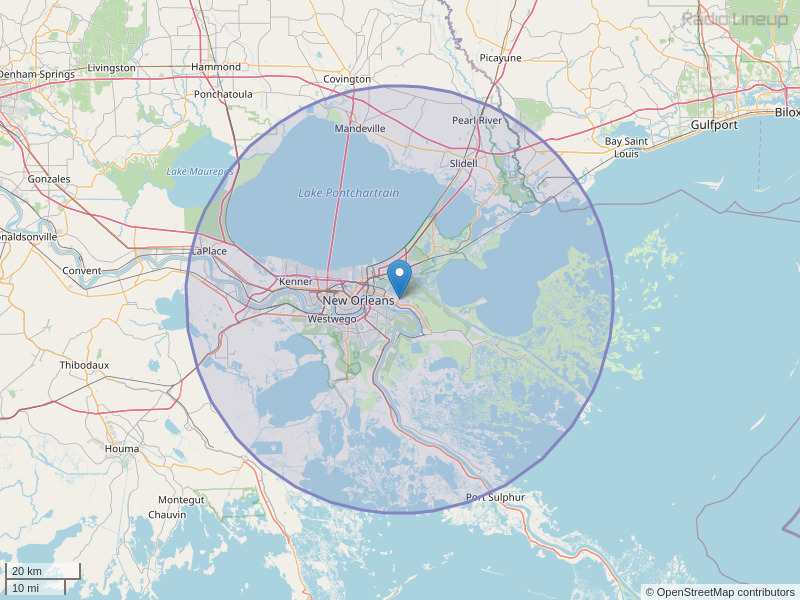 WRBH-FM Coverage Map