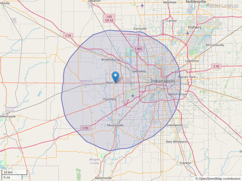 WZRL-FM Coverage Map