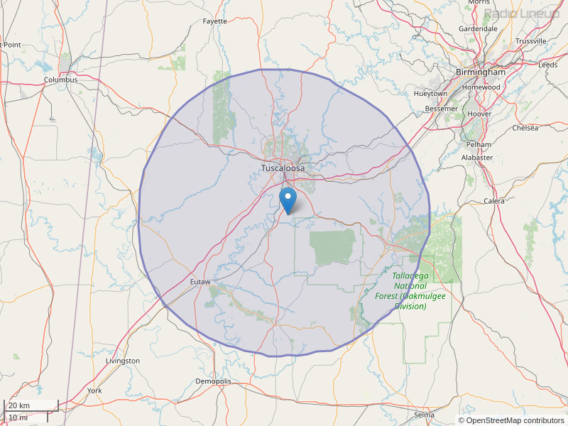 WFFN-FM Coverage Map