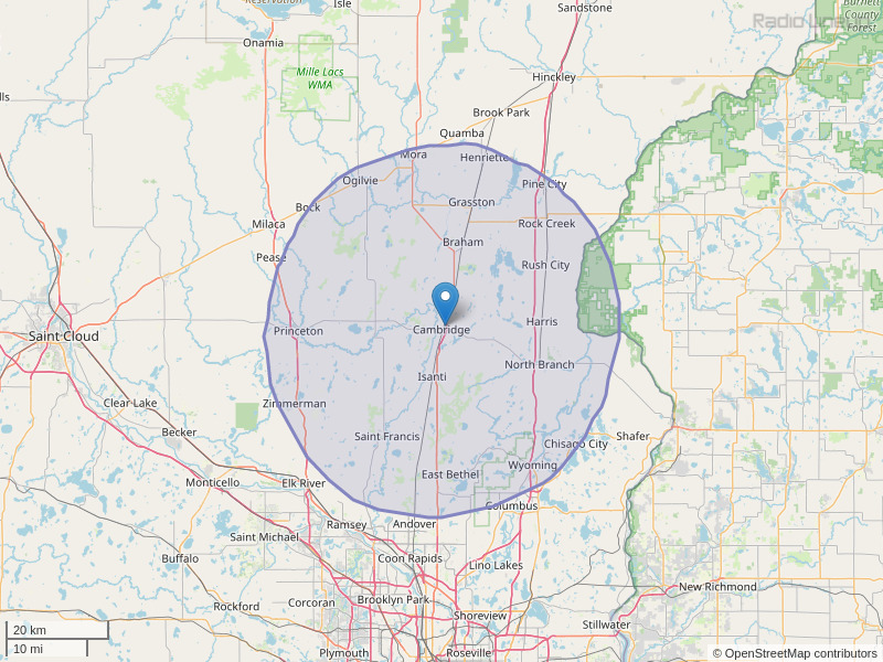 WLUP-FM Coverage Map