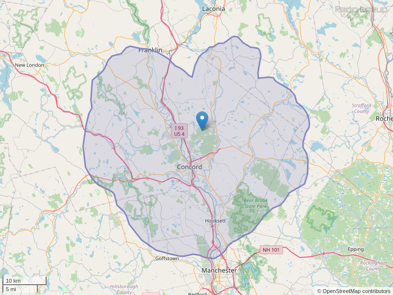 WJYY-FM Coverage Map