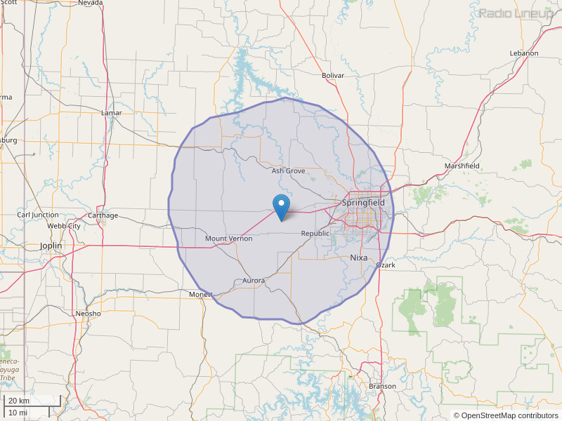 KRVI-FM Coverage Map