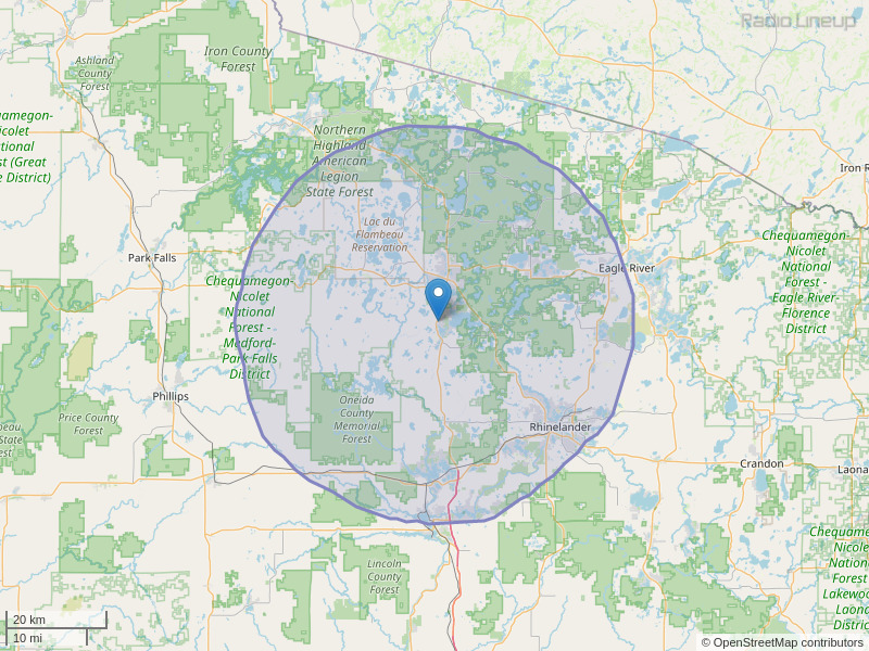 WMQA-FM Coverage Map