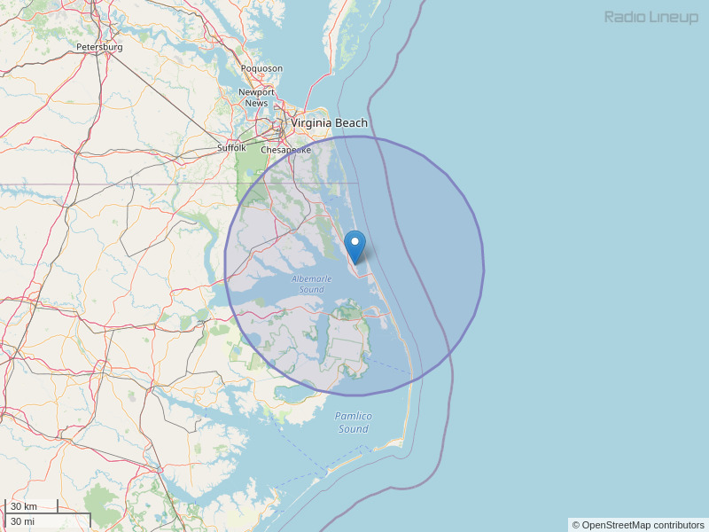 WCXL-FM Coverage Map