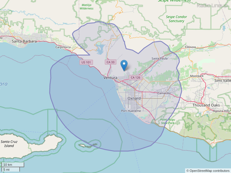 KMLA-FM Coverage Map