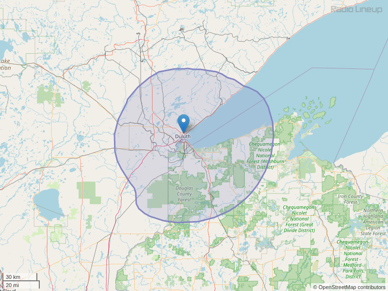 WDSE-FM Coverage Map