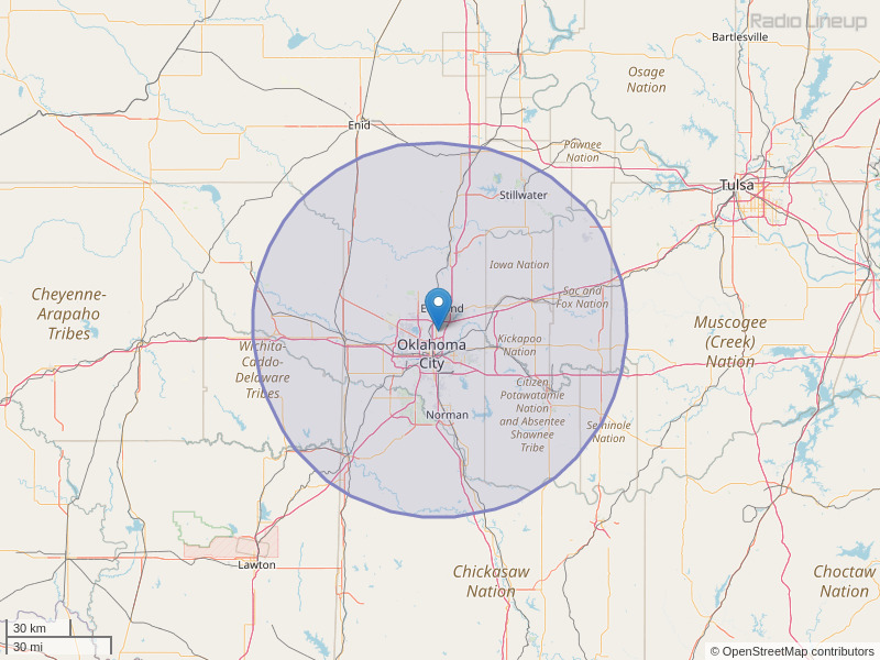 KMGL-FM Coverage Map