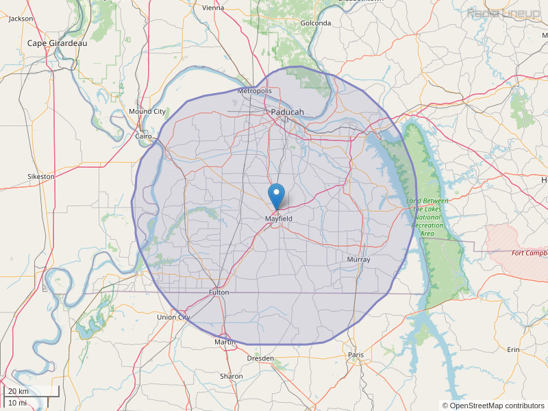 WLLE-FM Coverage Map