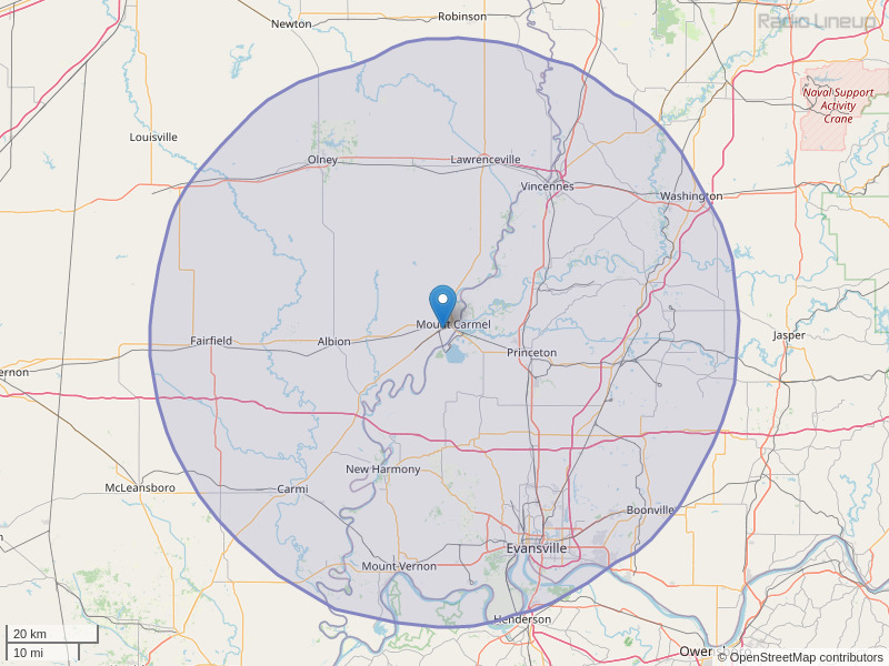 WYNG-FM Coverage Map