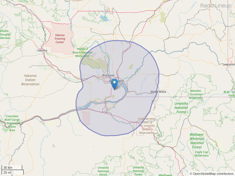 KOLU-FM Coverage Map