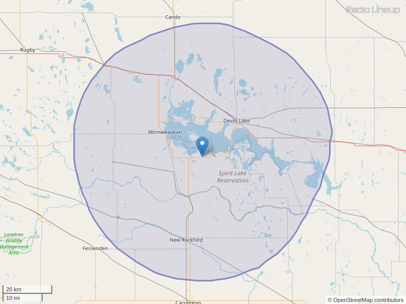 KQZZ-FM Coverage Map