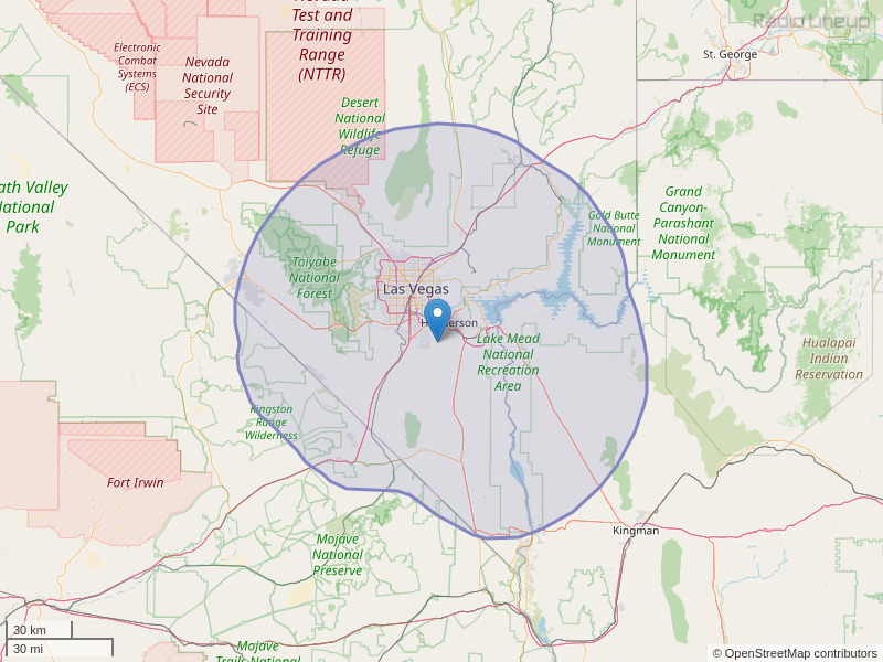 KVGS-FM Coverage Map