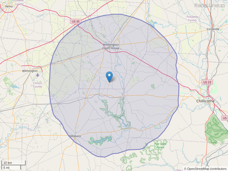 WCHO-FM Coverage Map