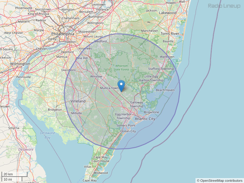 WSJO-FM Coverage Map