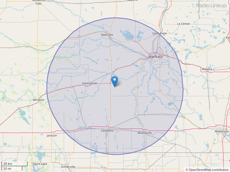 KXAC-FM Coverage Map