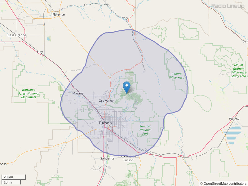 KTGV-FM Coverage Map