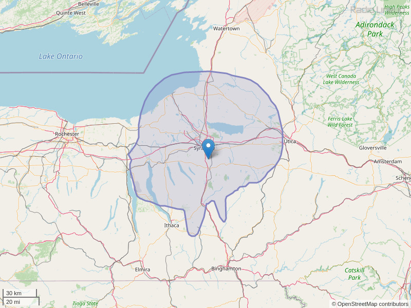WWHT-FM Coverage Map