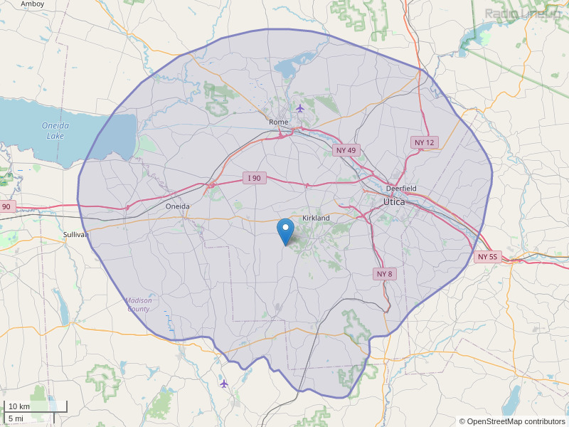 WCIT-FM Coverage Map