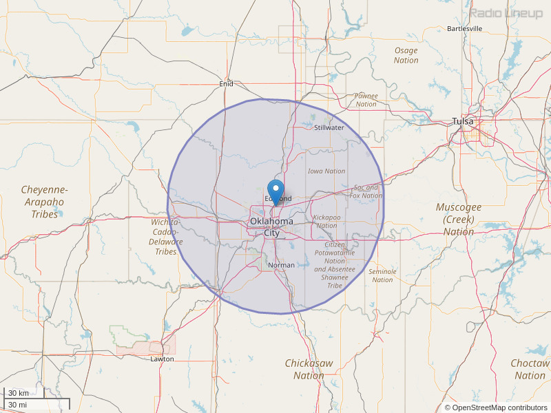 KXXY-FM Coverage Map