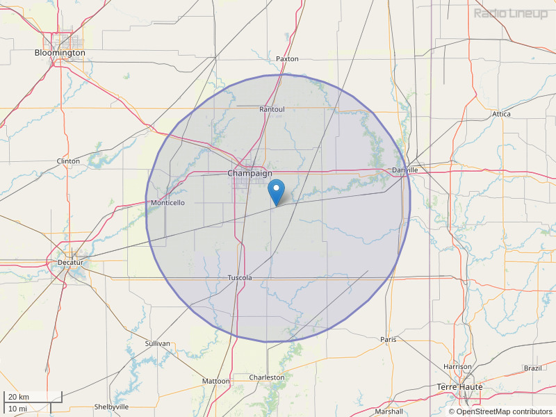 WIXY-FM Coverage Map