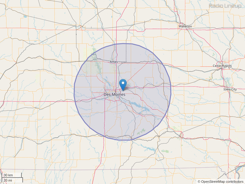 KIOA-FM Coverage Map