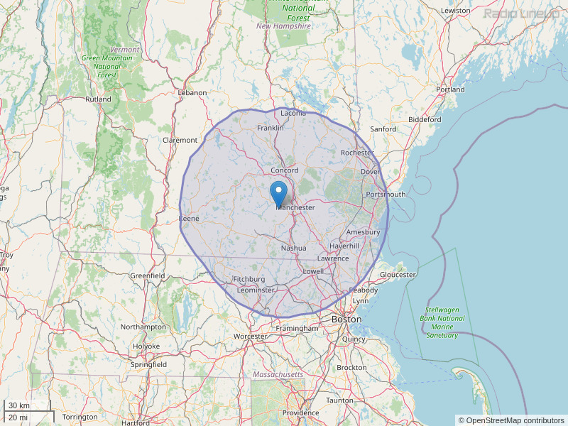 WZID-FM Coverage Map