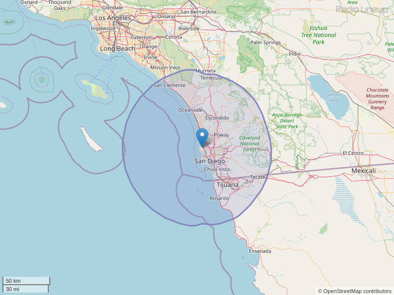 KMYI-FM Coverage Map