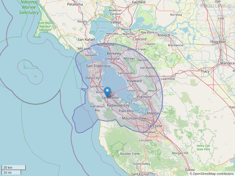 KCSM-FM Coverage Map