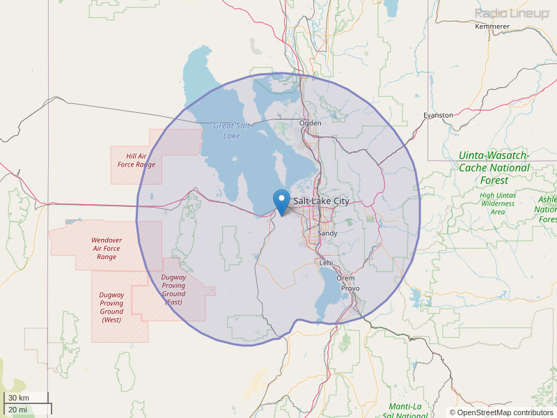 KUDD-FM Coverage Map