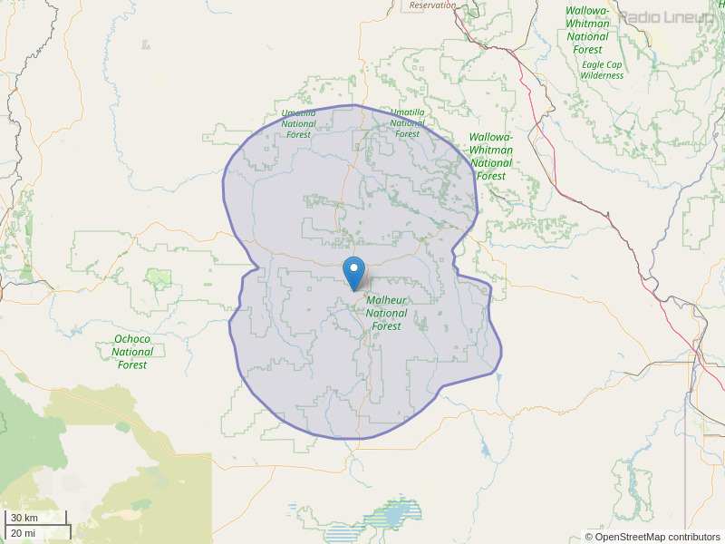 KJDY-FM Coverage Map