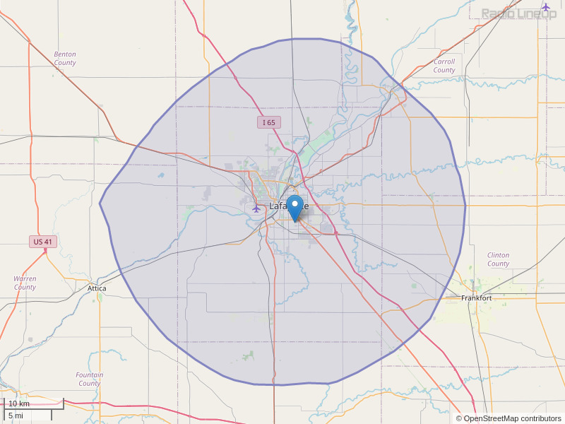 WASK-FM Coverage Map