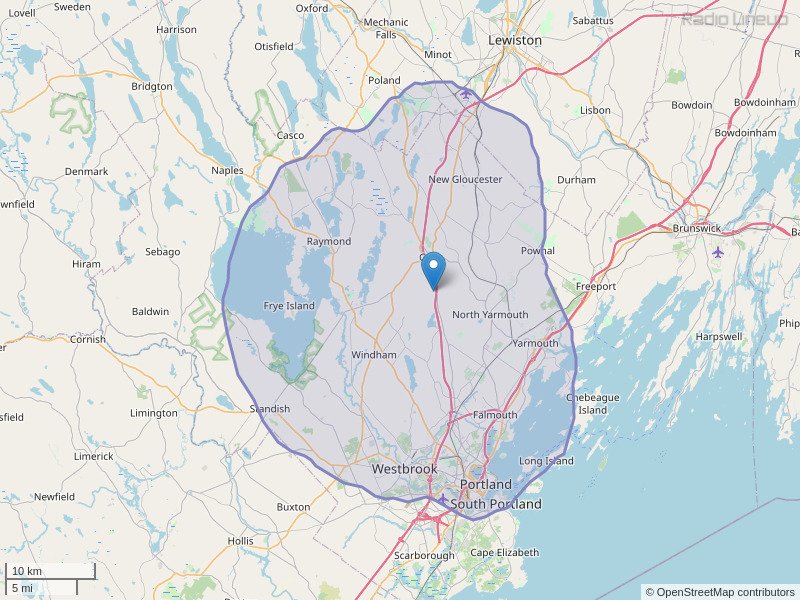 WXTP-FM Coverage Map