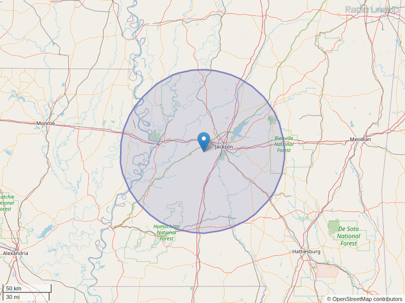 WHLH-FM Coverage Map