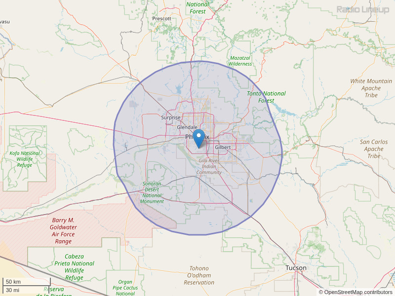 KMLE-FM Coverage Map
