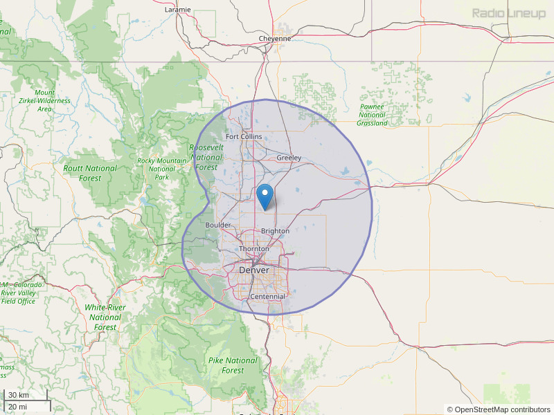 KKSE-FM Coverage Map