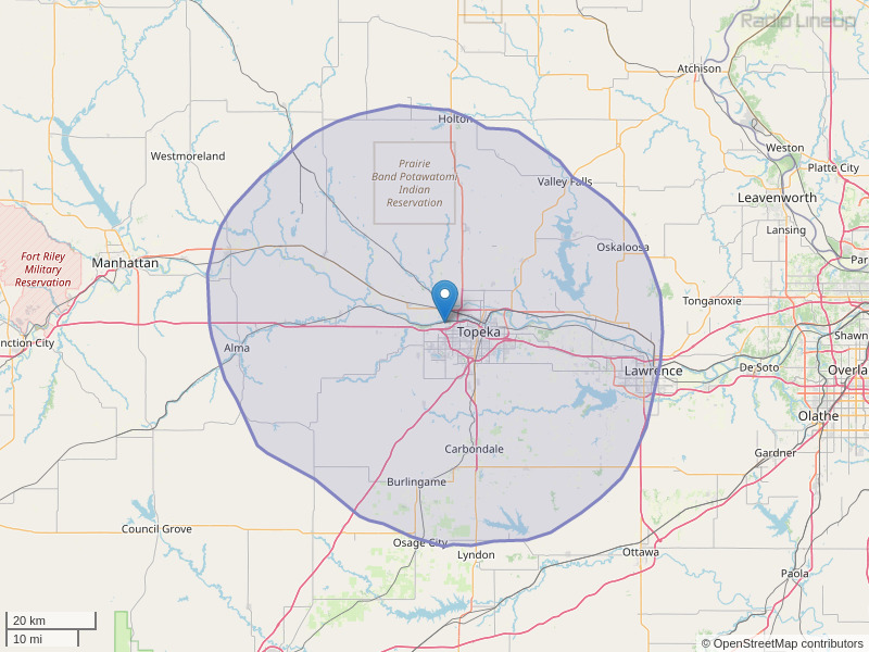 KTOP-FM Coverage Map