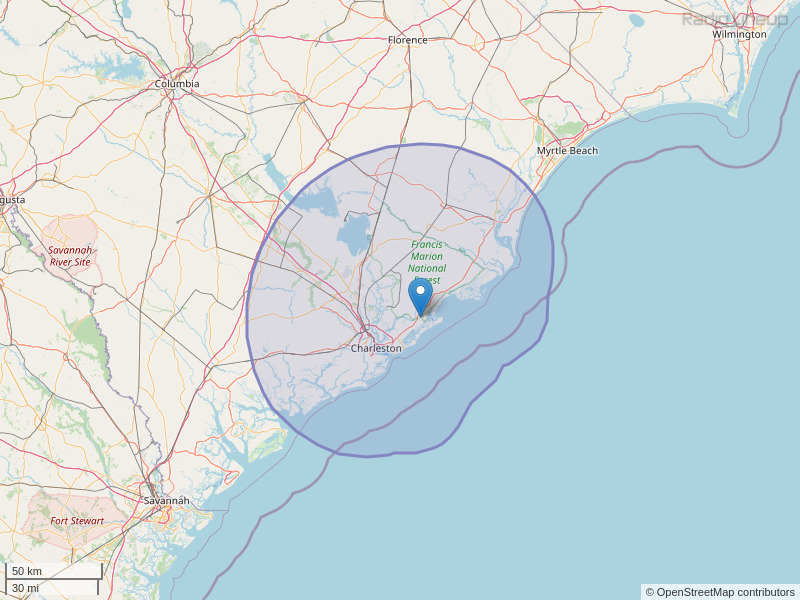 WIWF-FM Coverage Map