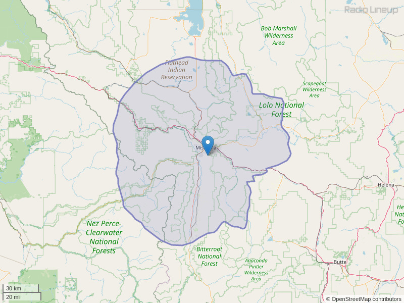 KMSO-FM Coverage Map