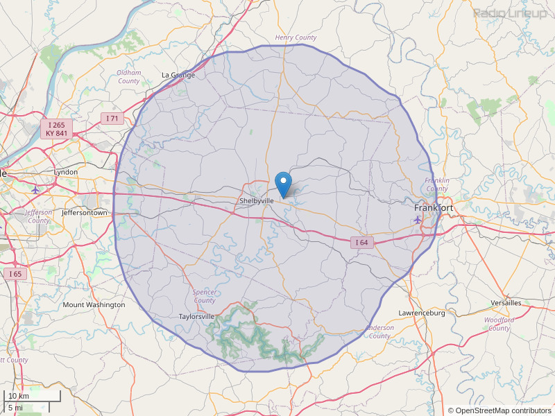 WVKY-FM Coverage Map
