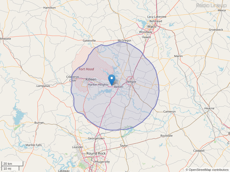 KOOC-FM Coverage Map