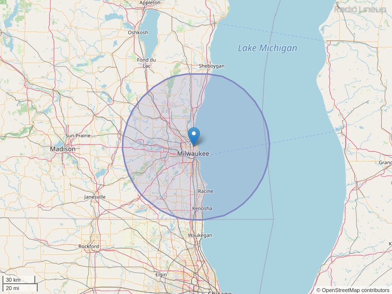 WRIT-FM Coverage Map