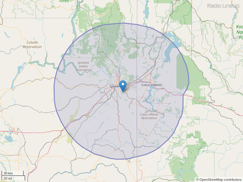 KISC-FM Coverage Map