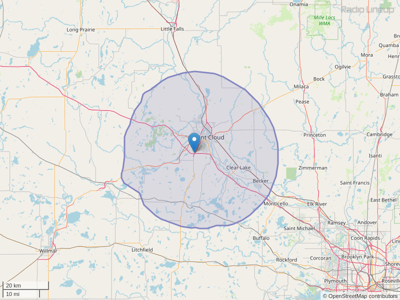 KLZZ-FM Coverage Map