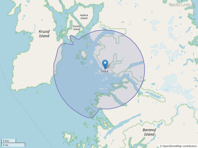 KSBZ-FM Coverage Map