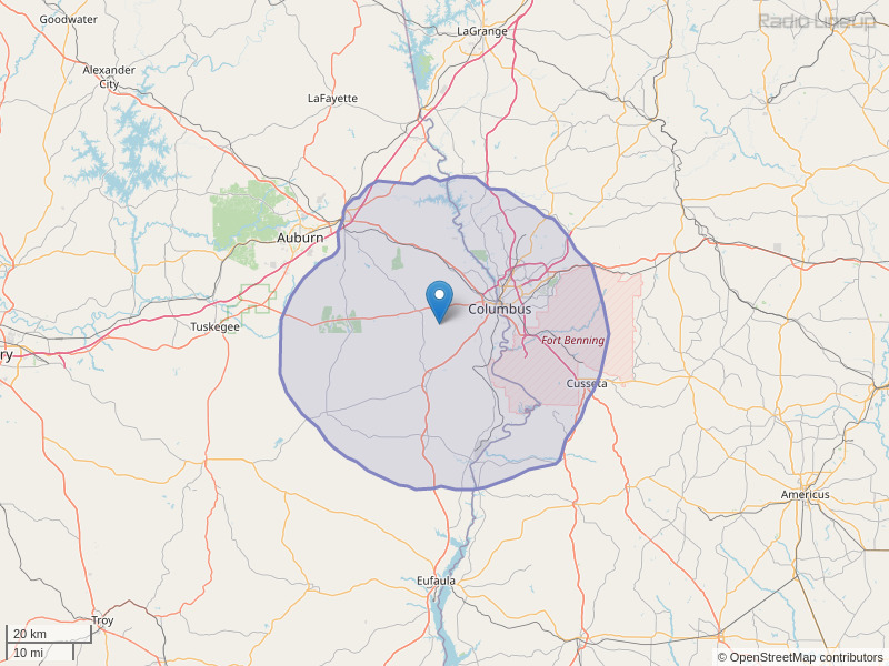 WAGH-FM Coverage Map