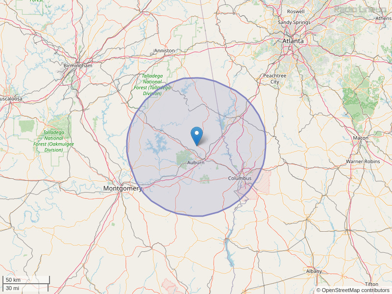WSTH-FM Coverage Map