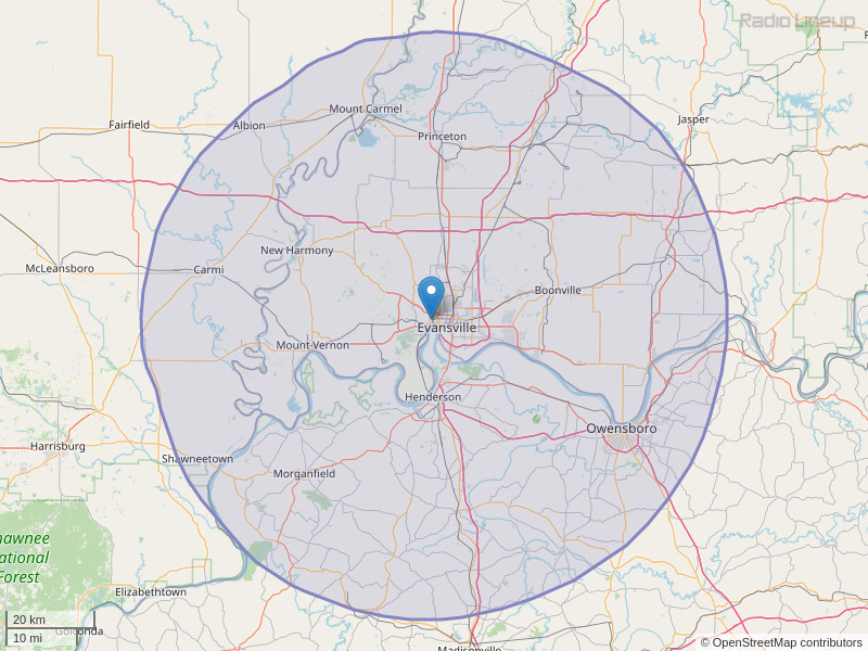 WIKY-FM Coverage Map