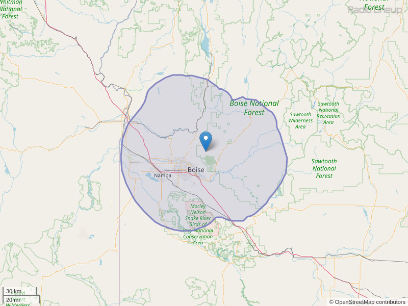 KOAY-FM Coverage Map