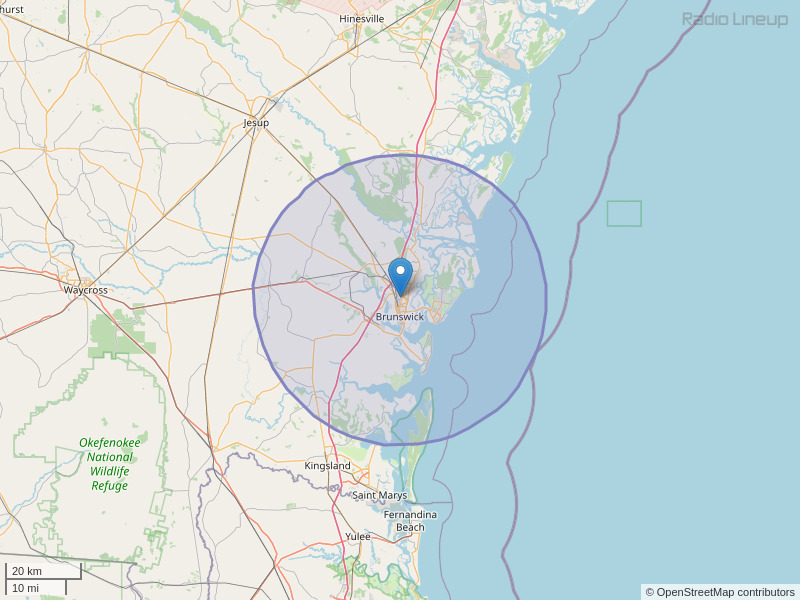 WXMK-FM Coverage Map